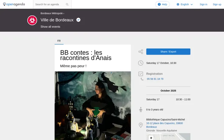 Capture de la page officielle de l'événement