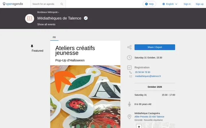 Capture de la page officielle de l'événement