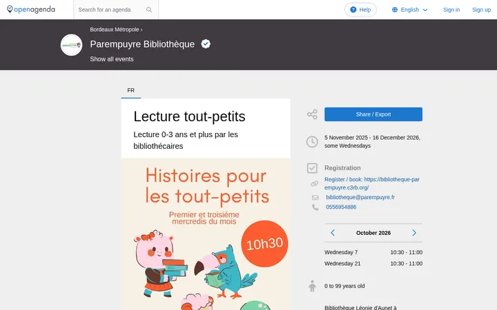 Capture de la page officielle de l'événement