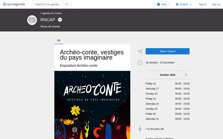 Capture de la page officielle de l'événement