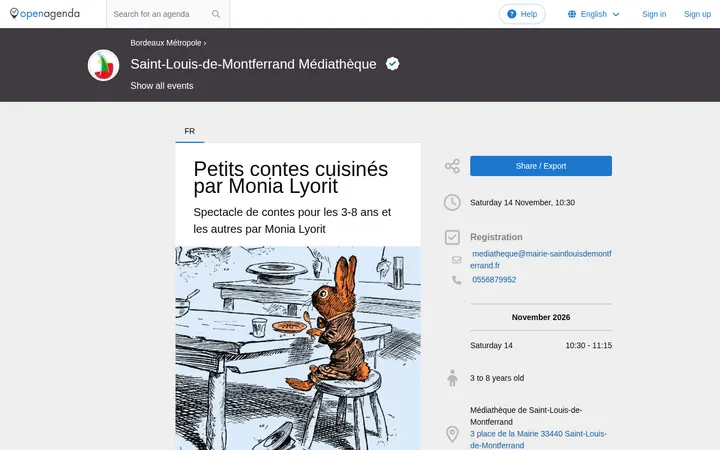 Capture de la page officielle de l'événement
