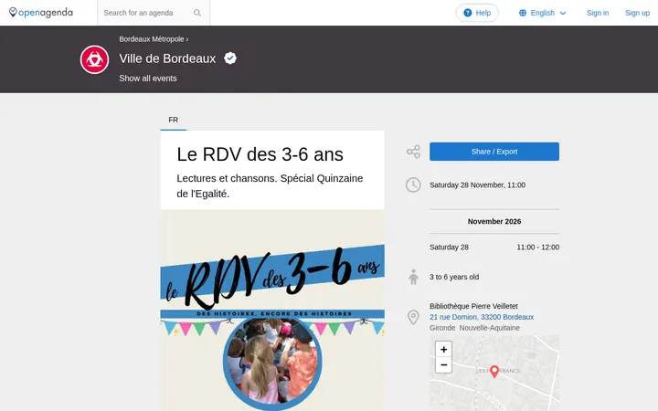 Capture de la page officielle de l'événement