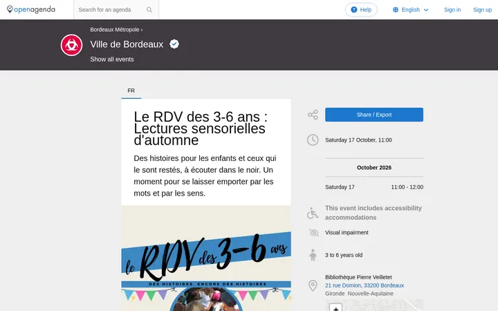 Capture de la page officielle de l'événement