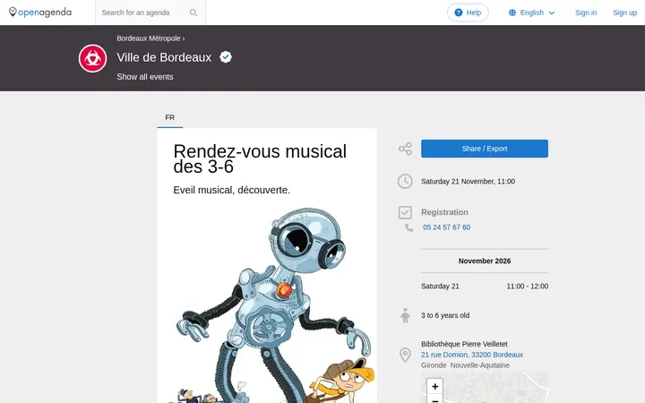 Capture de la page officielle de l'événement