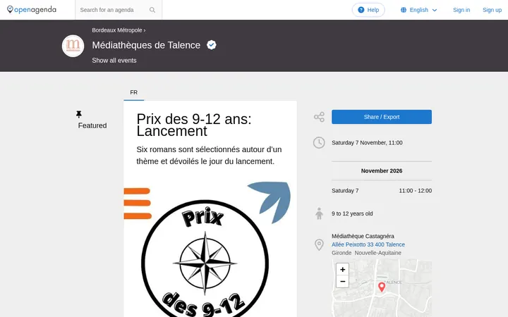 Capture de la page officielle de l'événement