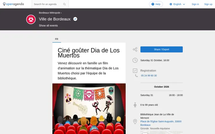 Capture de la page officielle de l'événement