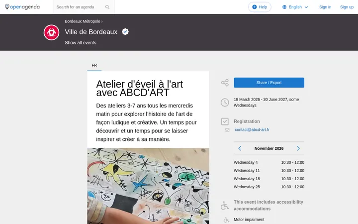 Capture de la page officielle de l'événement