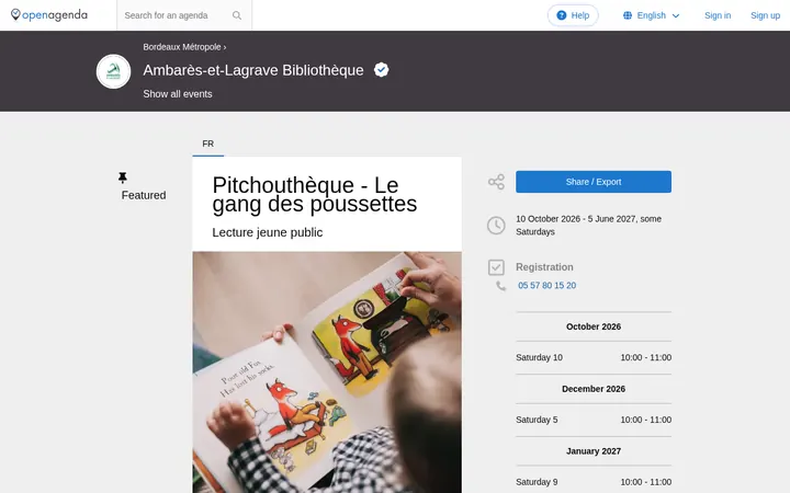 Capture de la page officielle de l'événement