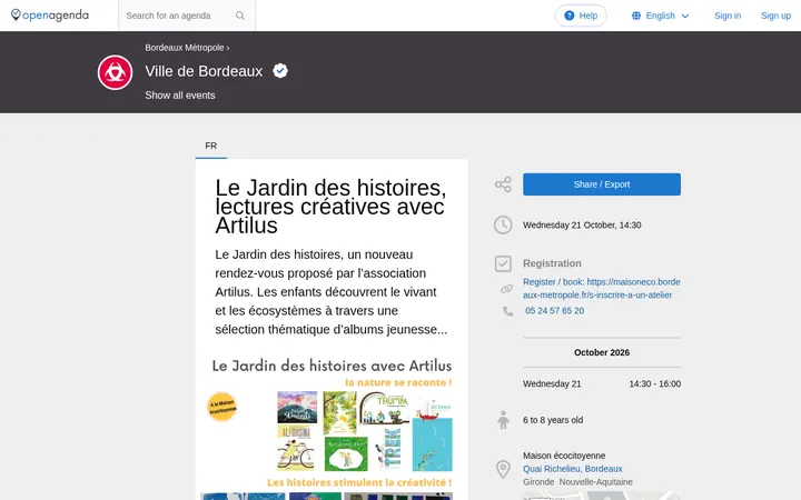 Capture de la page officielle de l'événement