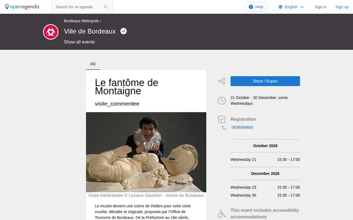 Capture de la page officielle de l'événement