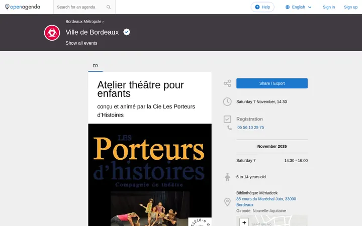 Capture de la page officielle de l'événement