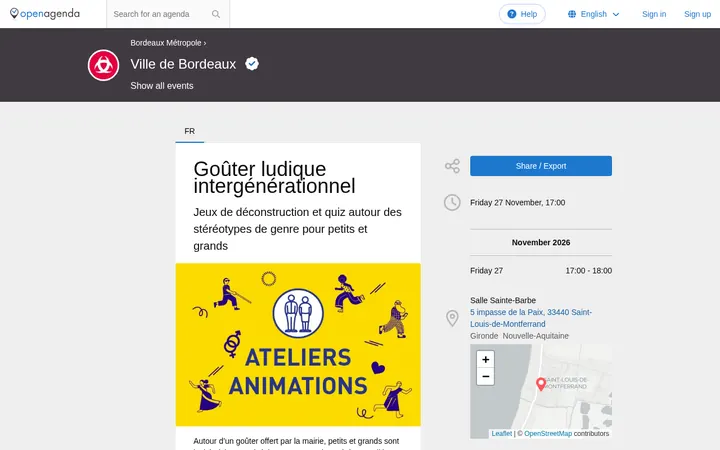 Capture de la page officielle de l'événement