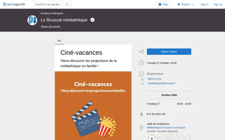 Capture de la page officielle de l'événement