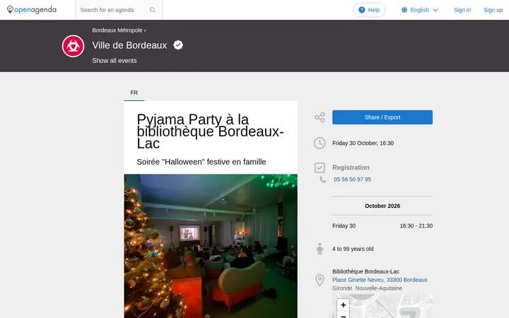 Capture de la page officielle de l'événement