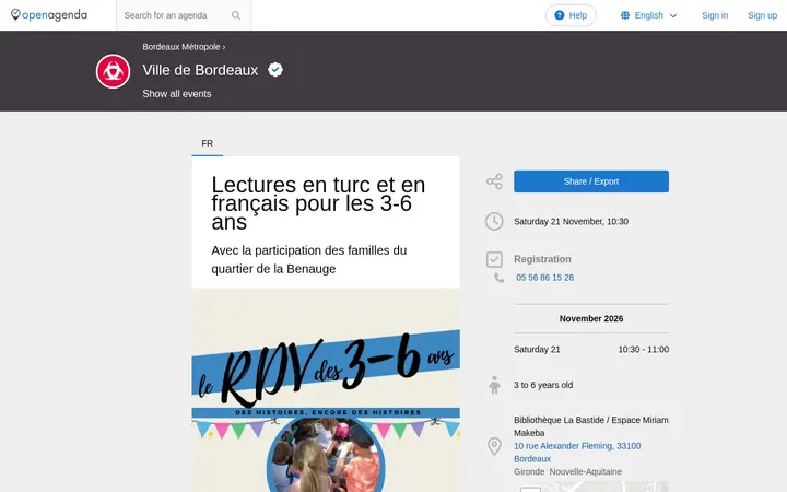 Capture de la page officielle de l'événement