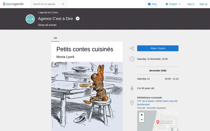 Capture de la page officielle de l'événement