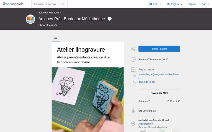 Capture de la page officielle de l'événement