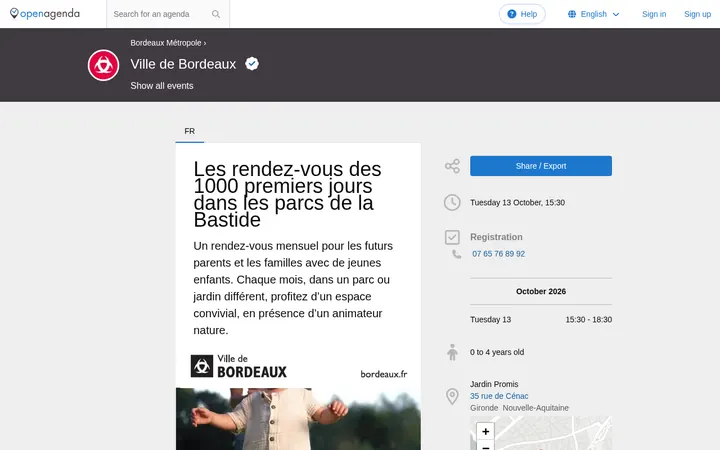 Capture de la page officielle de l'événement