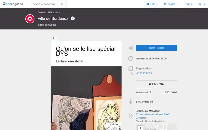 Capture de la page officielle de l'événement