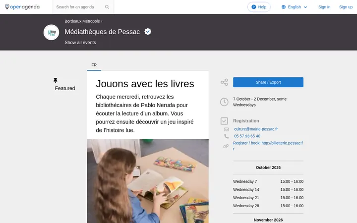 Capture de la page officielle de l'événement