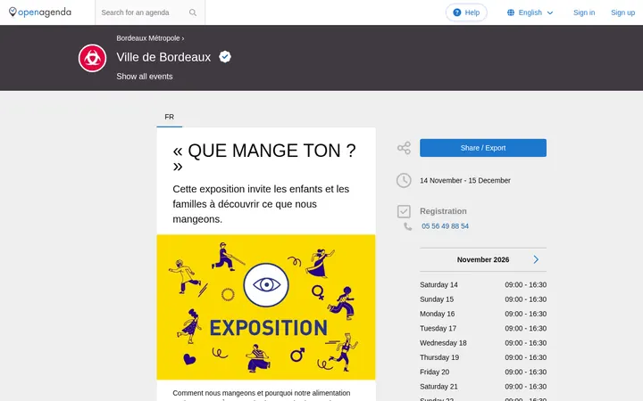Capture de la page officielle de l'événement