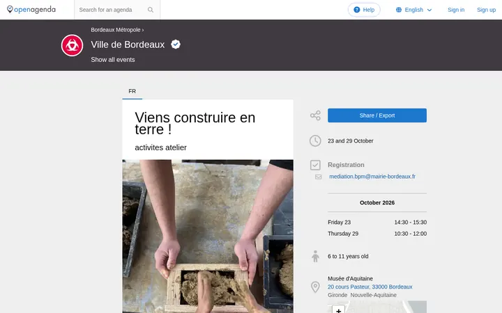 Capture de la page officielle de l'événement