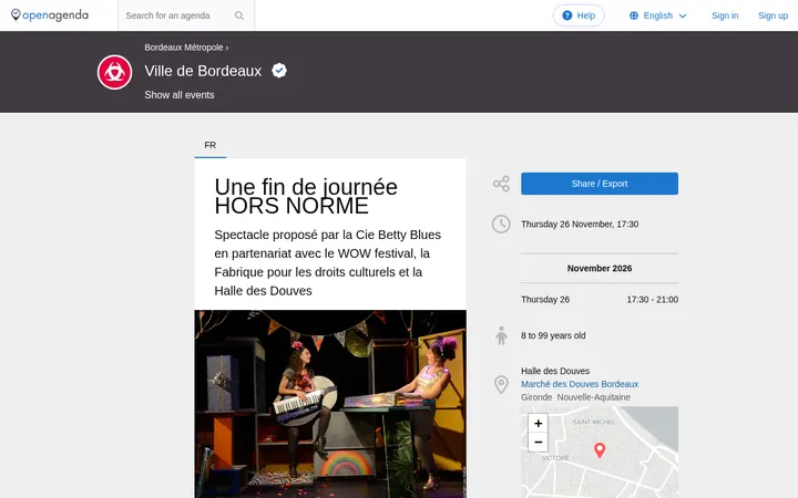Capture de la page officielle de l'événement