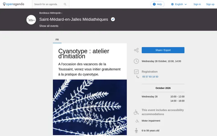 Capture de la page officielle de l'événement