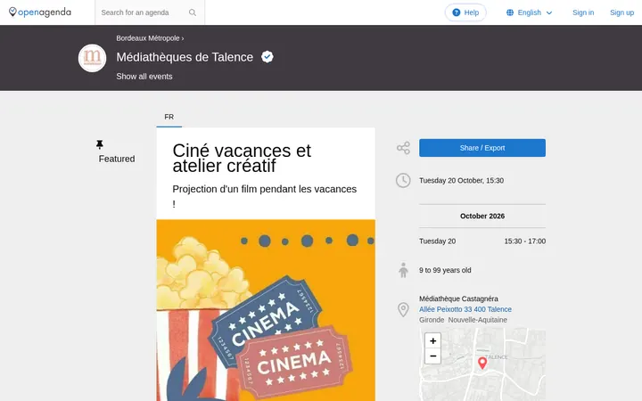 Capture de la page officielle de l'événement