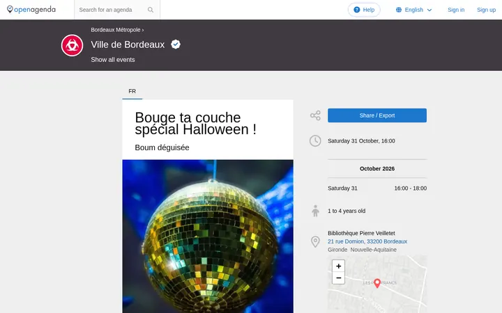 Capture de la page officielle de l'événement