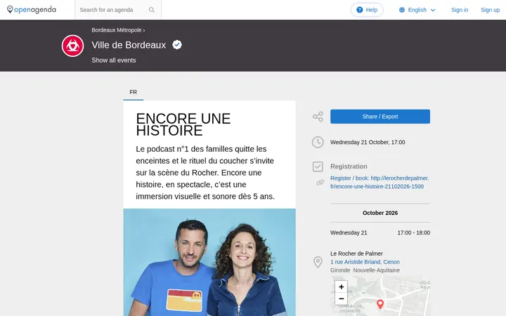 Capture de la page officielle de l'événement