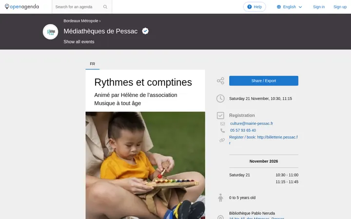Capture de la page officielle de l'événement