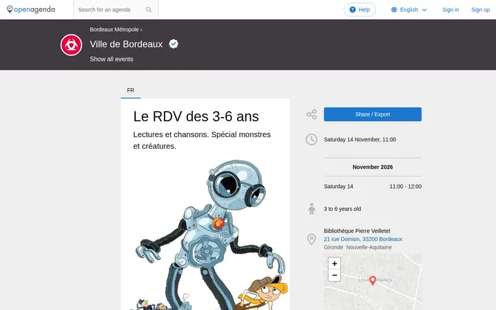 Capture de la page officielle de l'événement