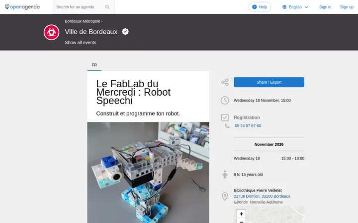 Capture de la page officielle de l'événement