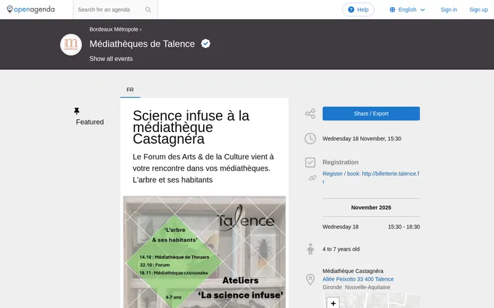Capture de la page officielle de l'événement