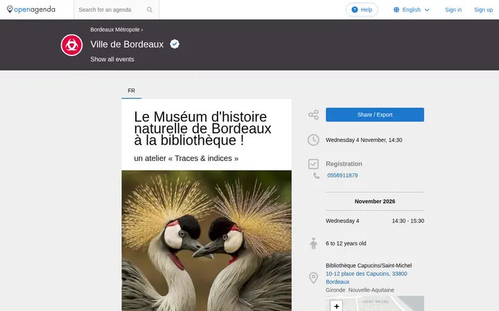 Capture de la page officielle de l'événement