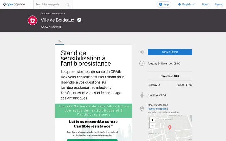 Capture de la page officielle de l'événement