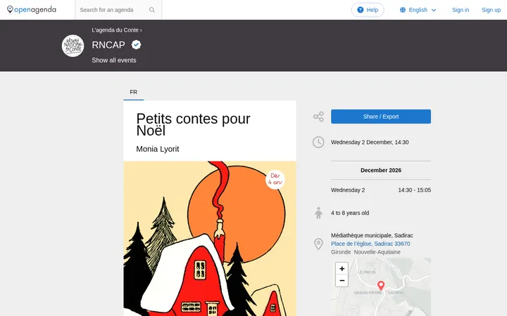 Capture de la page officielle de l'événement
