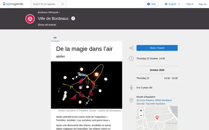 Capture de la page officielle de l'événement