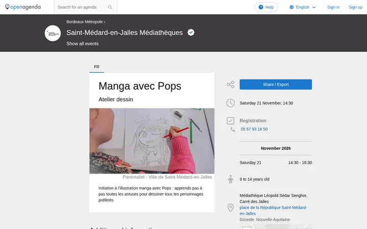 Capture de la page officielle de l'événement