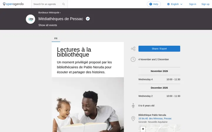 Capture de la page officielle de l'événement