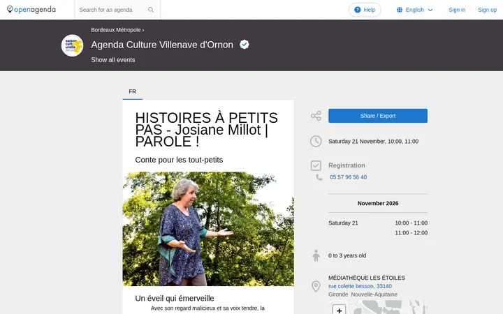 Capture de la page officielle de l'événement