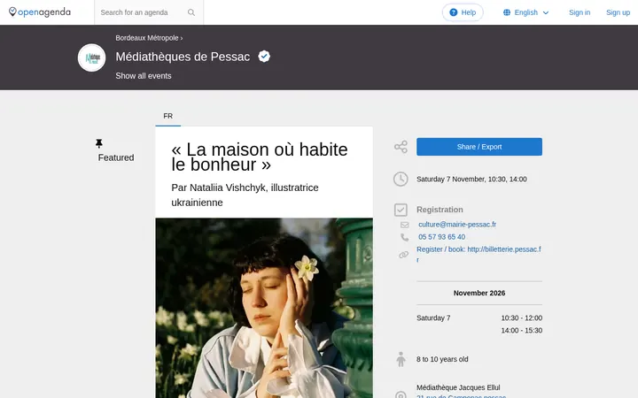 Capture de la page officielle de l'événement