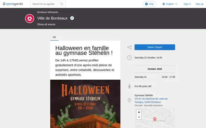 Capture de la page officielle de l'événement
