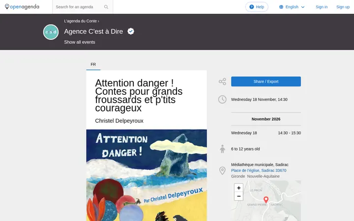 Capture de la page officielle de l'événement