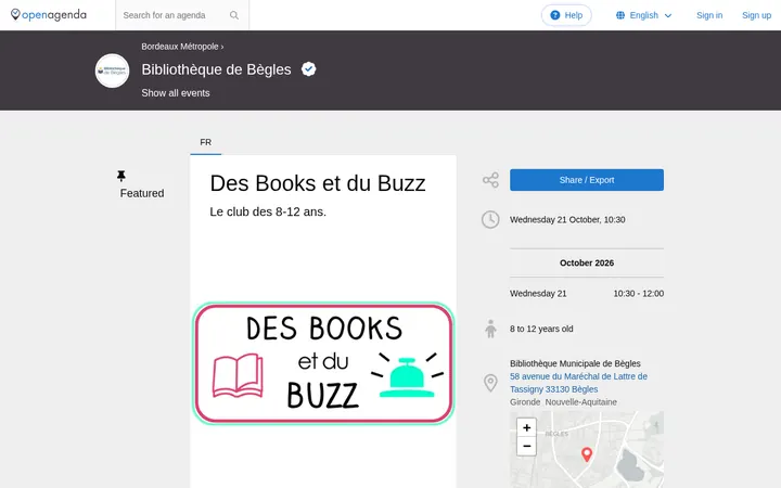 Capture de la page officielle de l'événement
