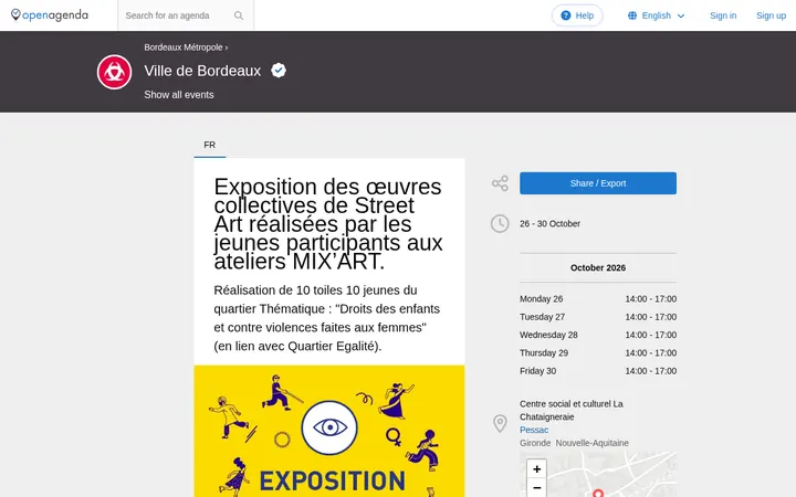 Capture de la page officielle de l'événement