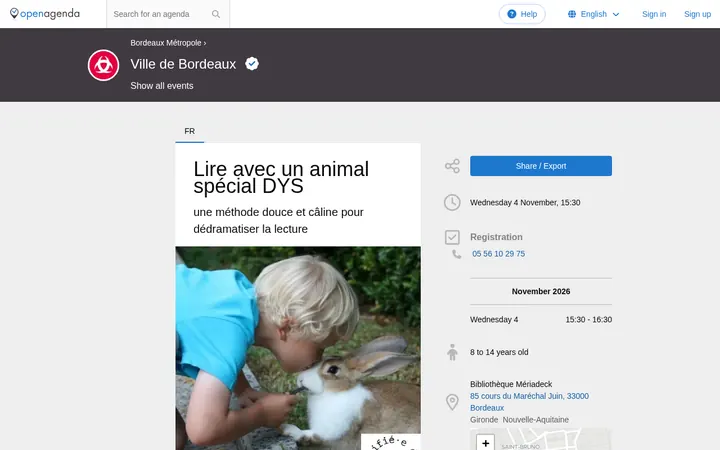 Capture de la page officielle de l'événement
