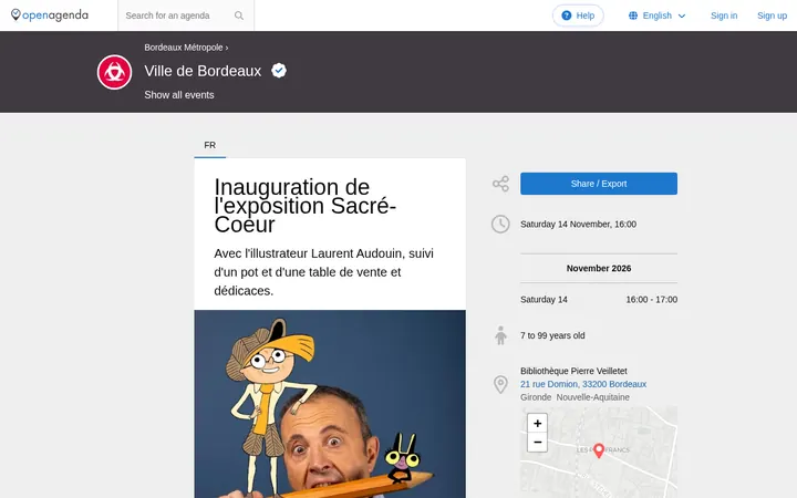 Capture de la page officielle de l'événement