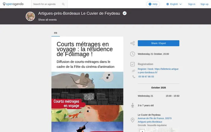 Capture de la page officielle de l'événement